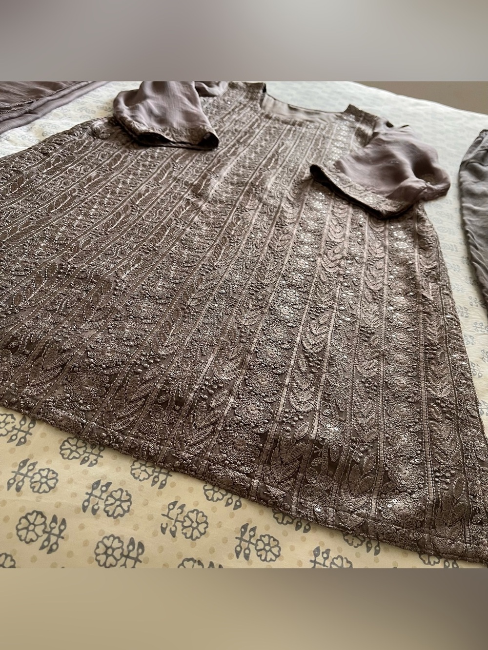 Shiny Sequin Embellished Shalwar Kameez - Picture 10 of 13